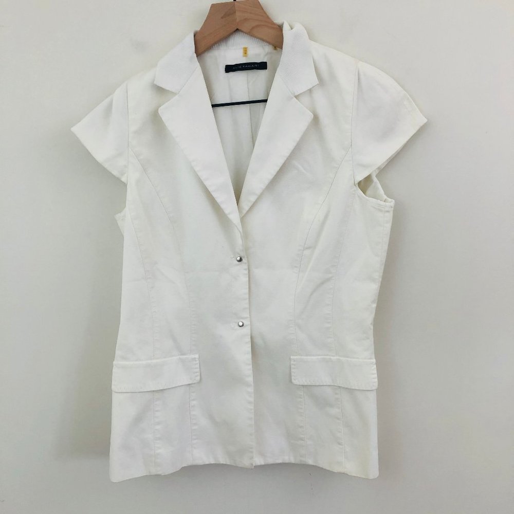 Elie Tahari White Cap Sleeve Blazer Jacket 8